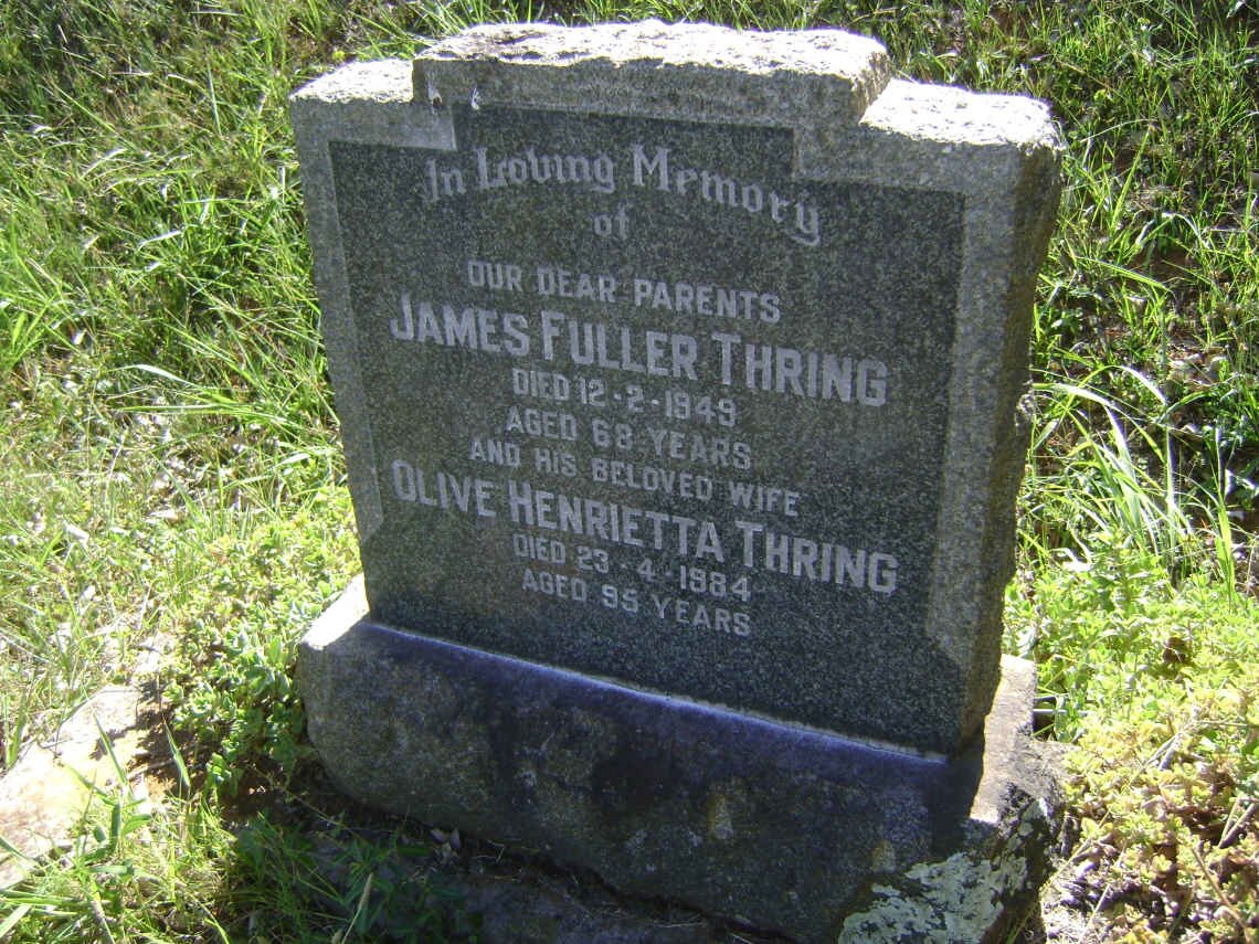 THRING James Fuller -1949 &amp; Olive Henrietta -1984