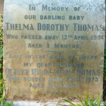 THOMAS Oliver Middleton -1973 :: Thelma Dorothy -1934