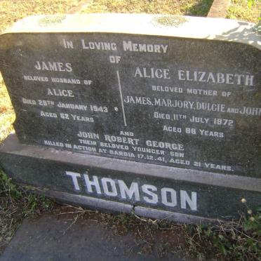 THOMSON James -1943 &amp; Alice Elizabeth -1972