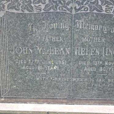 THOMPSON John McClean -1951 &amp; Helen INGLIS -1951