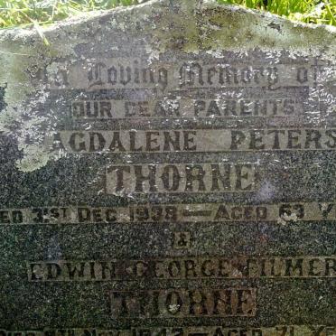 THORNE Edwin George Filmer -1942 &amp; Magdalene Peters -1938