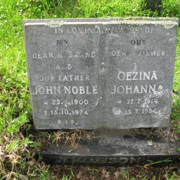 THOMSON John Noble 1900-1974 &amp; Gezina Johanna 1914-1986