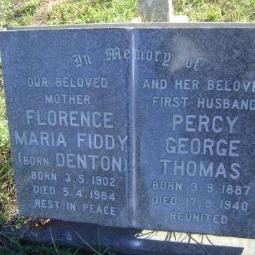 THOMAS Percy George 1887-1940 &amp; Florence Maria Fiddy DENTON 1902-1984