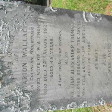 THOMSON William Alexander -1937 &amp; Marion Wallace -1927 :: THOMSON Jack -1911