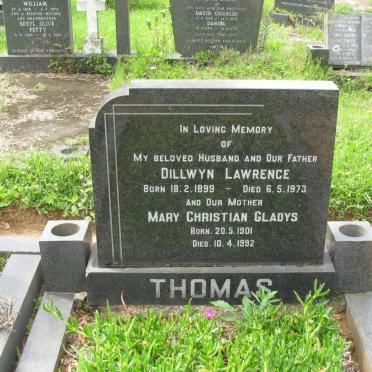 THOMAS Dillwyn Lawrence 1899-1973 &amp; Mary Christian Gladys 1901-1992