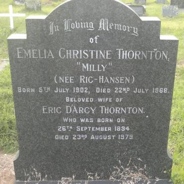 THORNTON Eric Darcy 1894-1979 &amp; Emelia Christine RIC-HANSEN 1902-1968