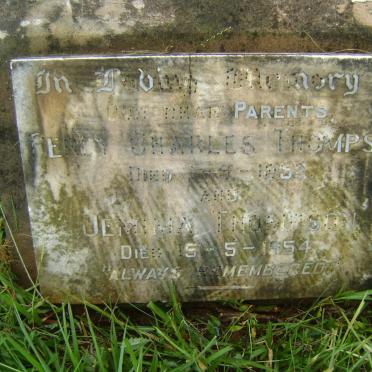 THOMPSON Percy Charles -1952 &amp; Jemima -1954