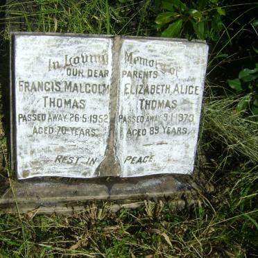 THOMAS Francis Malcolm -1952 &amp; Elizabeth Alice -1973