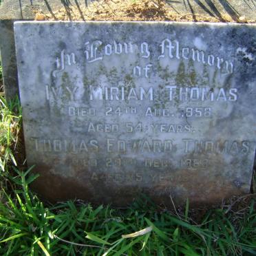 THOMAS Thomas Edward -1968 &amp; Ivy Miriam -1958