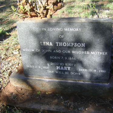 THOMPSON Lena 1886-1972 :: THOMPSON Mary 1926-1999