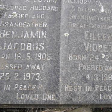 THOMAS Benjamin Jacobus 1906-1973 &amp; Eileen Violet 1908-1983 