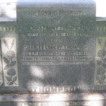 THOMPSON Charles Ernest -1942 &amp; Emma Fanny -1938 :: Kenneth Thomas Charles -1982 :: Walter Leuchars - 1941