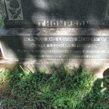 THOMPSON Charles Ernest -1942 &amp; Emma Fanny -1938 :: Kenneth Thomas Charles -1982 :: Walter Leuchars -1941