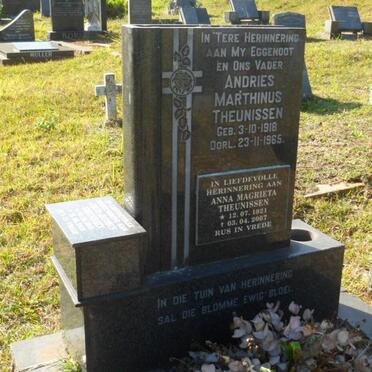 THEUNISSEN Andries Marthinus 1918-1965 &amp; Anna Magrieta 1921-2007