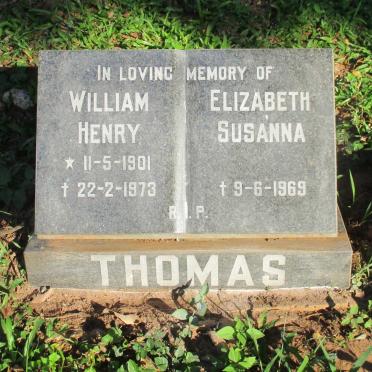 THOMAS William Henry 1901-1973 &amp; Elizabeth Susanna -1969