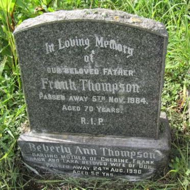 THOMPSON Frank -1964 &amp; Beverley Ann -1990