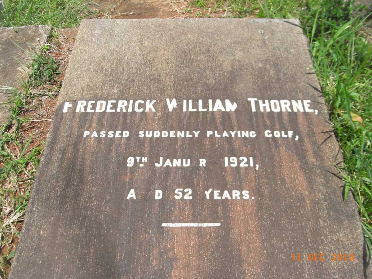 THORNE Frederick William -1921