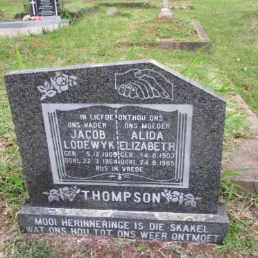THOMPSON Jacob Lodewyk 1905-1964 &amp; Alida Elizabeth 1903-1985