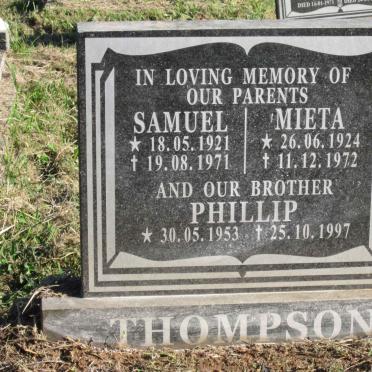 THOMPSON Samuel 1921-1971 &amp; Mieta 1924-1972 :: THOMPSON Phillip 1953-1997