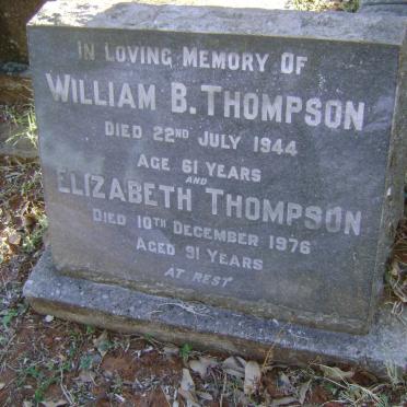 THOMPSON William B. -1944 &amp; Elizabeth -1976