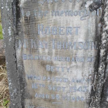 THOMSON Robert McKay -1943 &amp; Lizzie May -1956 