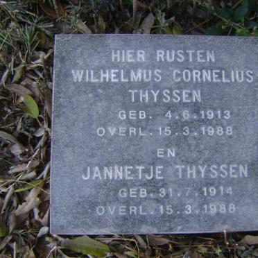THYSSEN Wilhelmus Cornelius 1913-1988 &amp; Jannetje 1914-1988