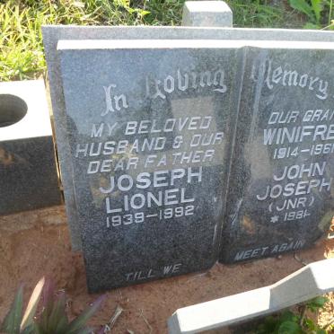 VRIES Joseph Lionel, de 1939-1992 :: DE VRIES Winifred 1914-1961 :: DE VRIES John Joseph 1981-