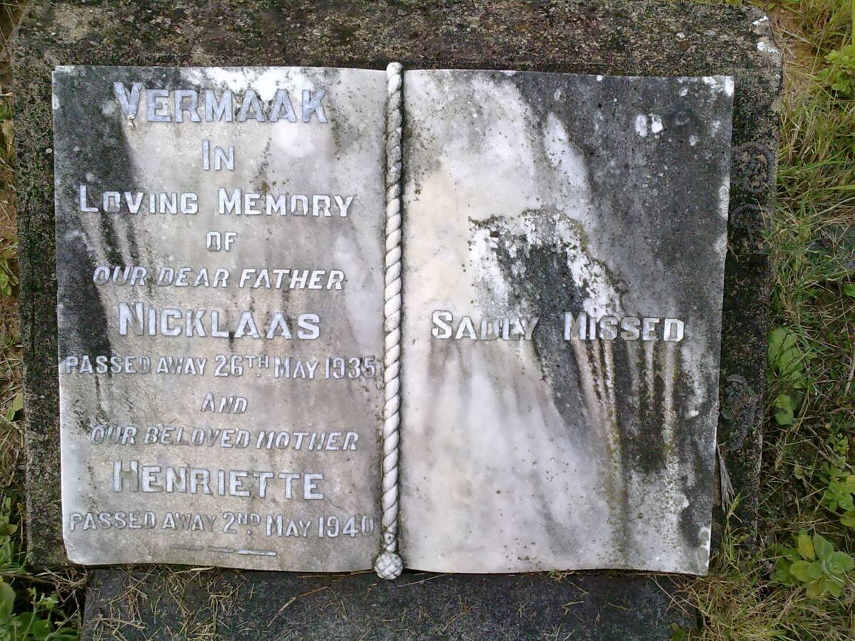 VERMAAK Nicklaas -1935 &amp; Henriette -1940