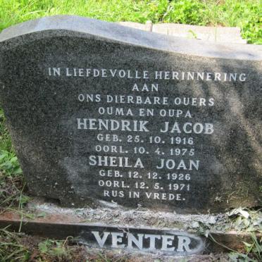 VENTER Hendrik Jacob 1916-1975 &amp; Sheila Joan 1926-1971
