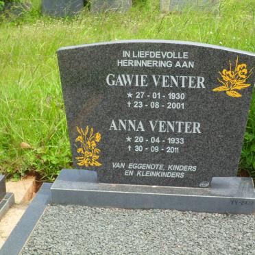 VENTER Gawie 1930-2001 &amp; Anna 1933-2011