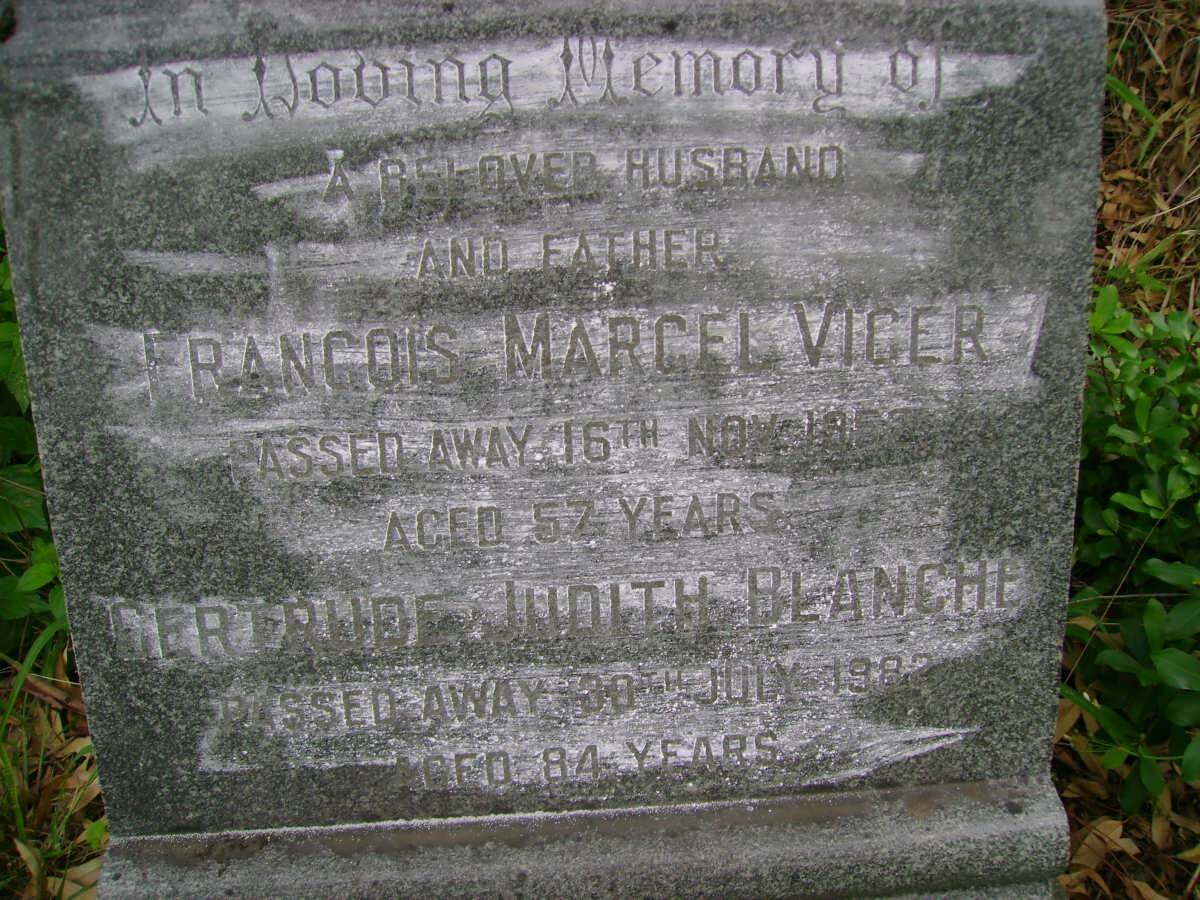 VIGER Francois Marcel -1952 &amp; Gertrude Judith Blanche -1982
