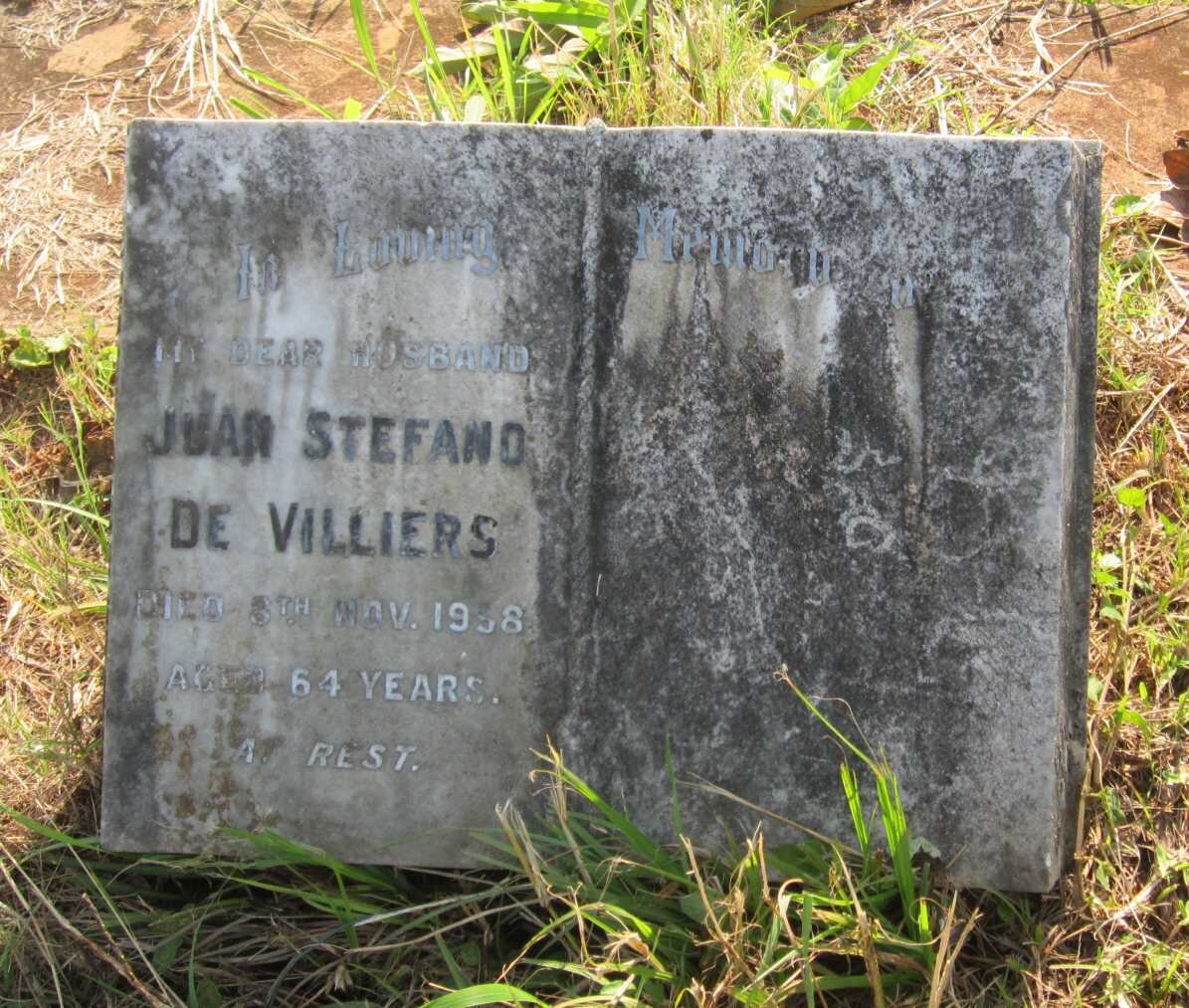 VILLIERS Juan Stefano, de -1958