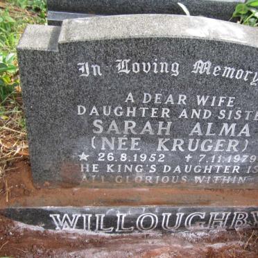WILLOUGHBY Sarah Alma nee KRUGER 1952-1979