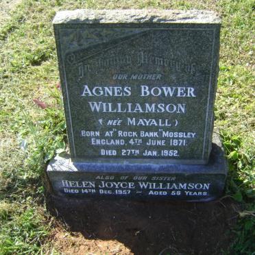 WILLIAMSON Agnes Bower nee MAYALL 1871-1952 :: WILLIAMSON Helen Joyce -1957