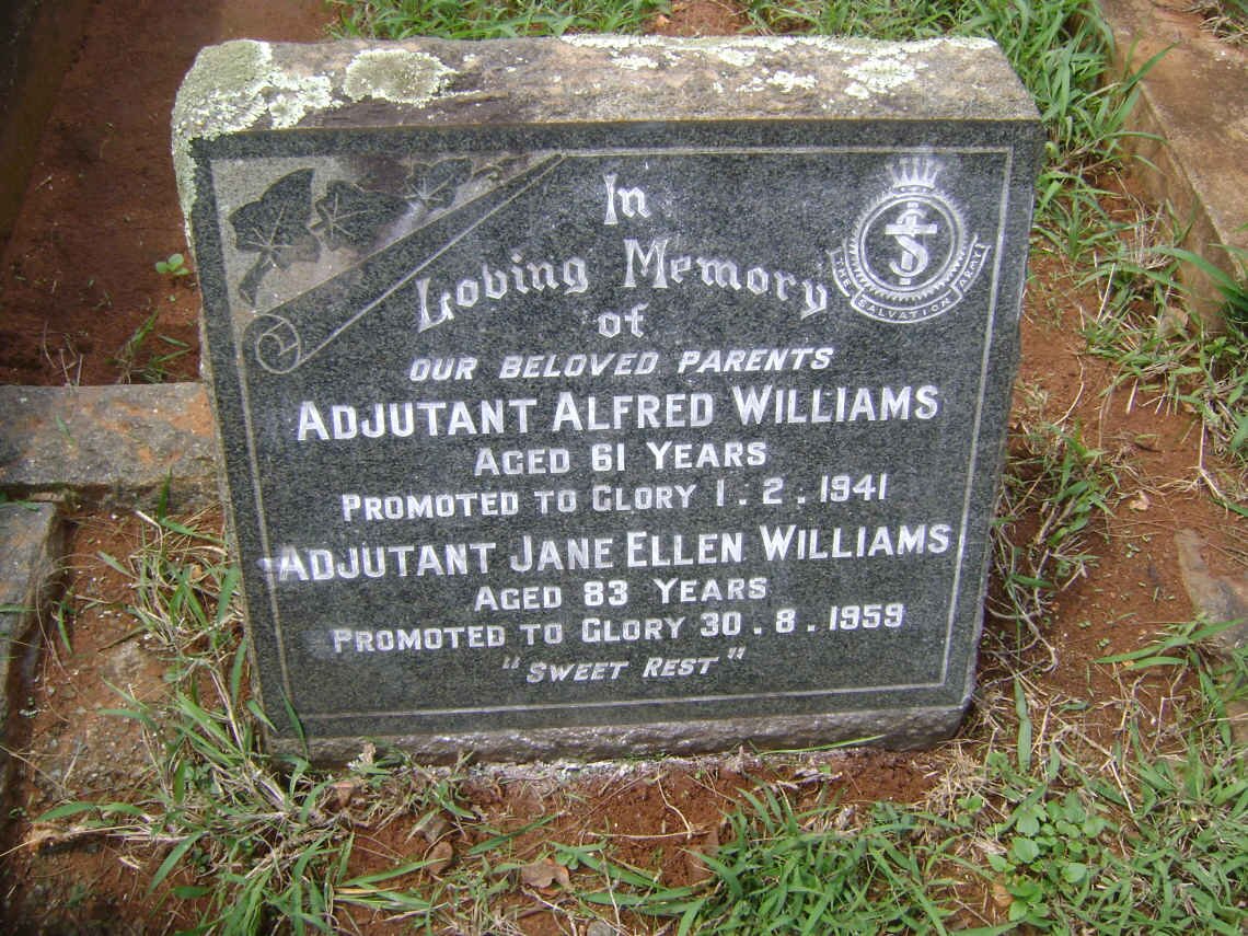 WILLIAMS Alfred -1941 &amp; Jane Ellen -1959