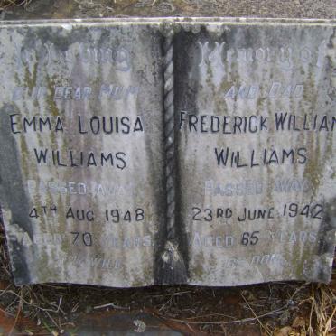 WILLIAMS Frederick William -1942 &amp; Emma Louisa -1948