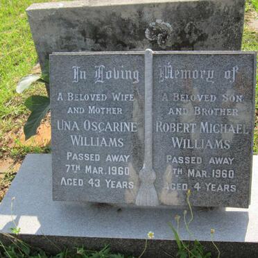 WILLIAMS Una Oscarine 1917-1960 :: WILLIAMS Robert Michael 1955-1960