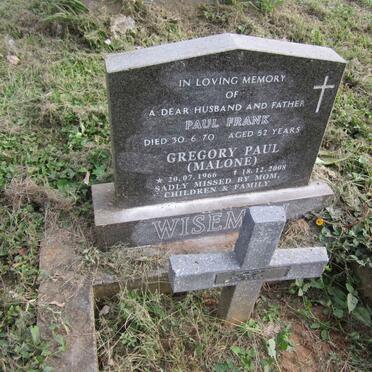 WISEMAN Paul Frank -1970 ::  WISEMAN Gregory Paul 1966-2008 :: WISEMAN Audrey Phyllis 1929-2016