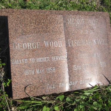 WOOD George -1958 &amp; Elsie Marion -1985