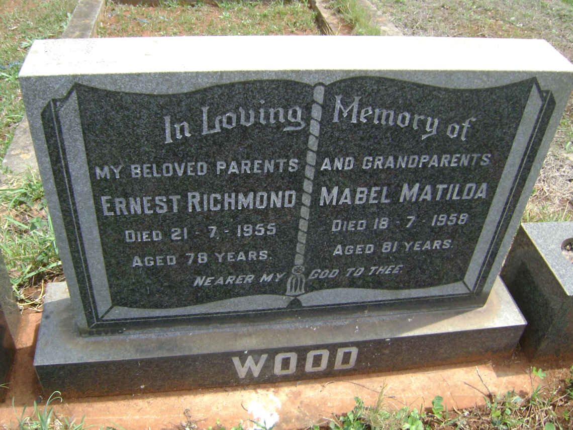 WOOD Ernest Richmond -1955 &amp; Mabel Matilda -1958
