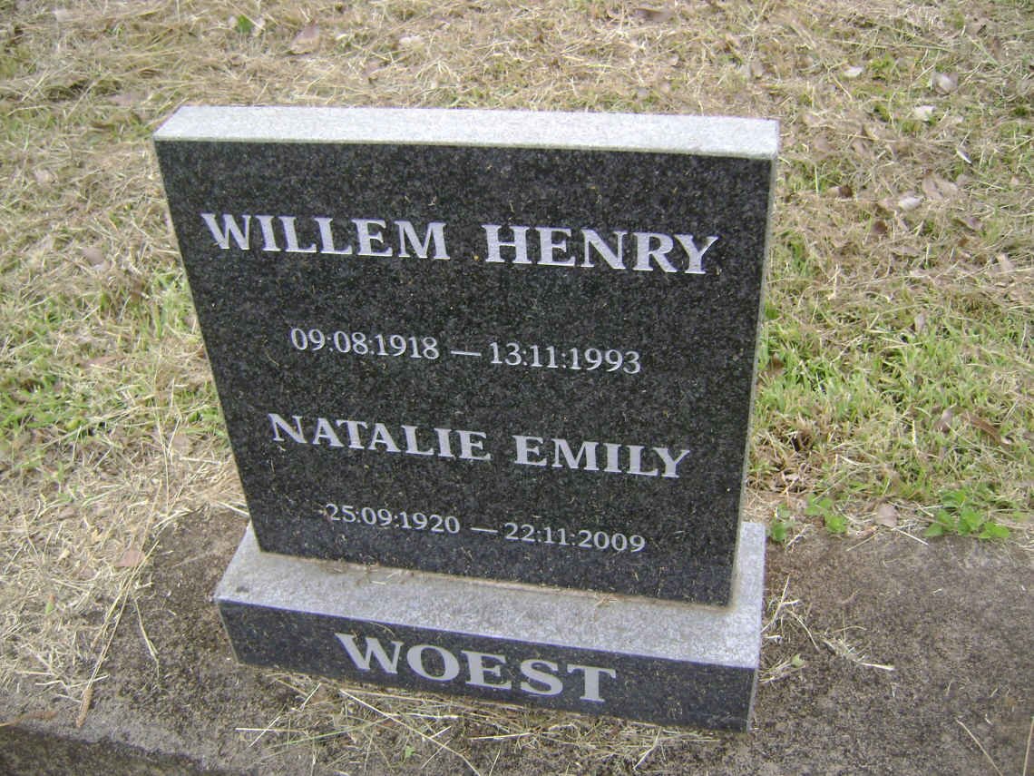WOEST Willem Henry 1918-1993 &amp; Natalie Emily 1920-2009
