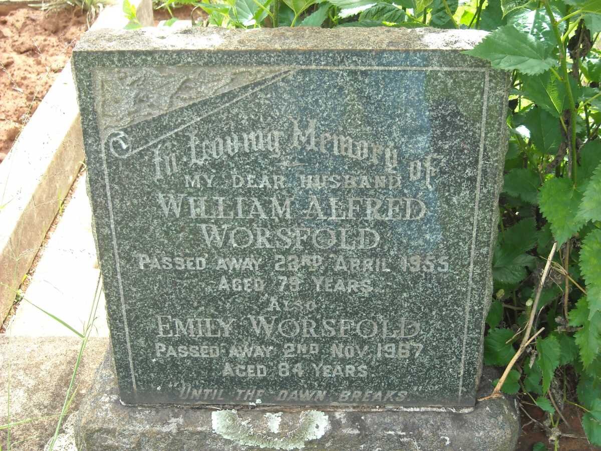 WORSFOLD William Alfred -1955 &amp; Emily -1967