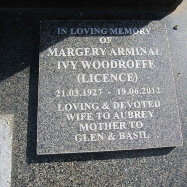 WOODROFFE Margery Arminal Ivy nee LICENCE 1927-2012