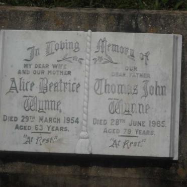 WYNNE Thomas John -1965 &amp; Alice Beatrice -1954