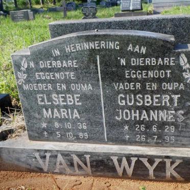 WYK Gusbert Johannes, van 1929-1995 &amp; Elsebe Maria 1936-1989