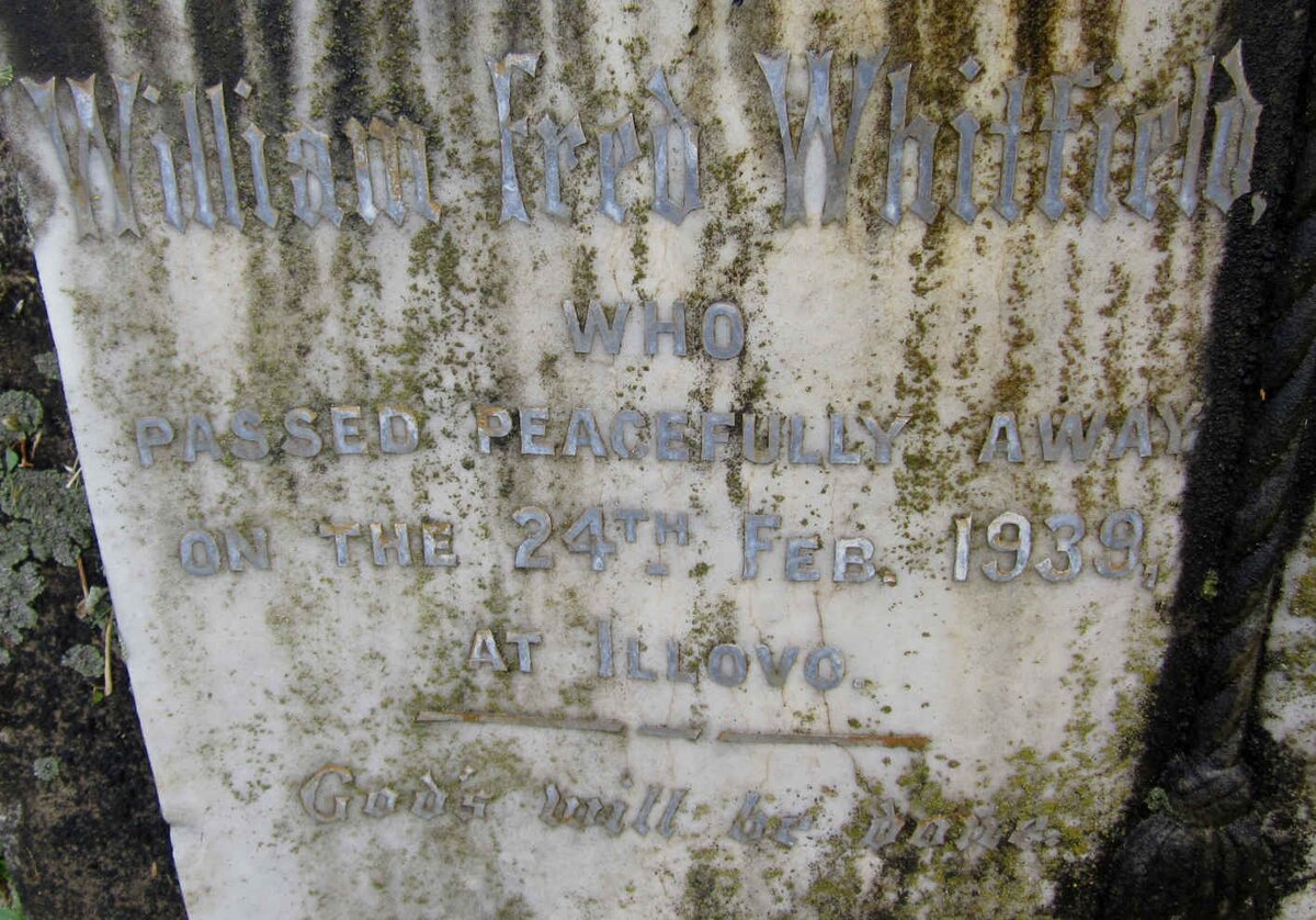 WHITFIELD William Fred -1939