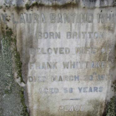 WHITTAKER Amy Laura Banting nee BRITTON -1931