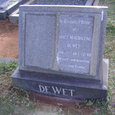 WET Janet Magdalene, de -1959