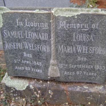 WELSFORD Samuel Leonard Joseph -1949 &amp; Louisa Maria -1953