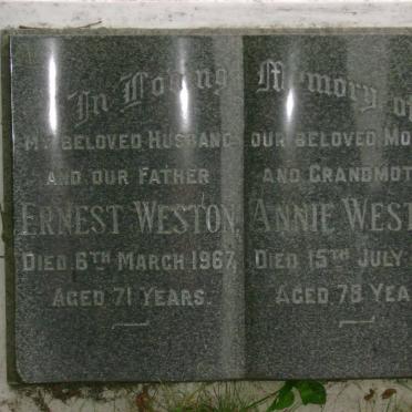 WESTON Ernest -1967 &amp; Annie -1976